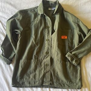 Service works Olive Green Button-Up Jacket